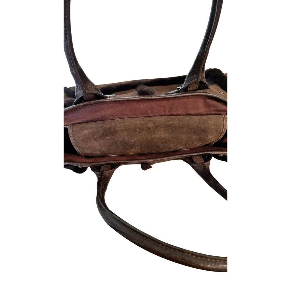 Banana Republic Suede Leather Fur Brown‎ Tote Bag